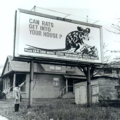 rat control billboard in Seattle-photo source King County